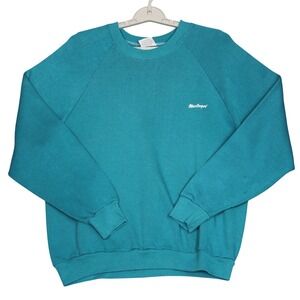 Vintage MacGregor Mens Large Sweatshirt‎ Teal Blue Cotton Blend Pullover